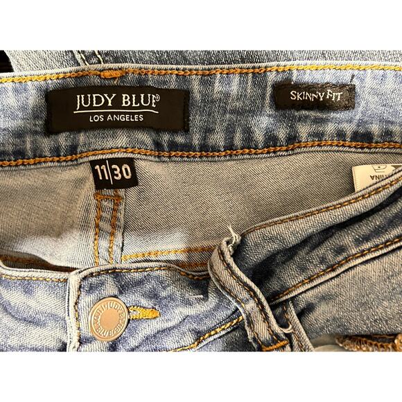 Judy Blue Tulip Hem Mid Rise Skinny Fit Jeans Size 11/30 JB8458 Casual Stretch - Picture 7 of 9